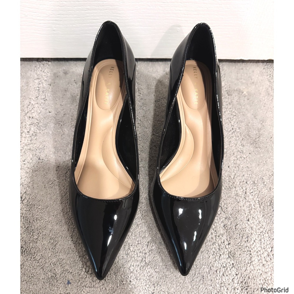 New Kelly & Katie Zaria Black Patent Pump Heels Size 6